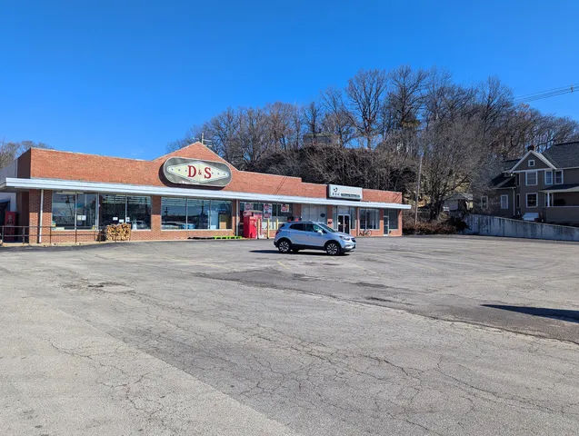 a car parked in front of a building