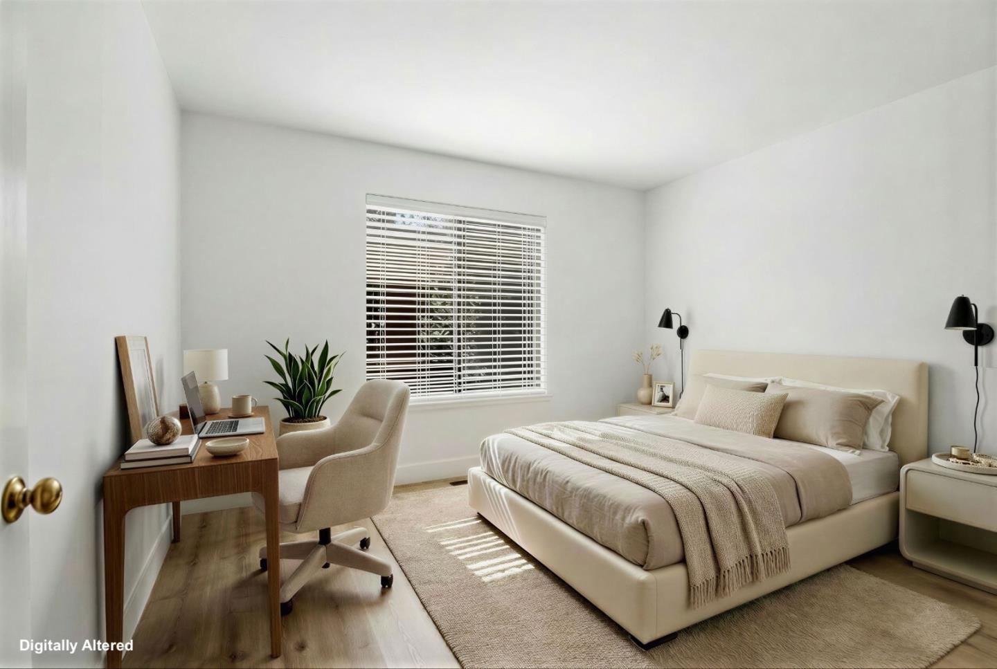 1555 Hecker Pass Road, Unit H102 Gilroy, CA 95020 - Photo 11 of 34 a bedroom with a large bed and a desk