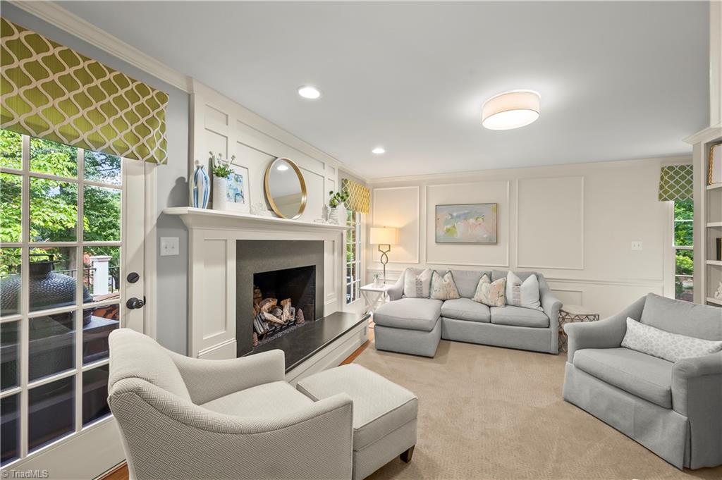 1000 Greenhurst Road Winston-Salem, NC 27104 - Photo 20 of 48 Family room has an updated fireplace and built-ins