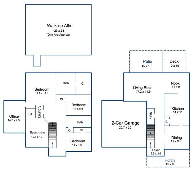 4629 Landover Crest Drive Raleigh, NC 27616 - Photo 25 of 25 Floor Plan of the home. There is a huge walk-up Attic (plumbed for a Bath) w/3 windows, to be used for storage or it could be finished to add 600+ sf living area!