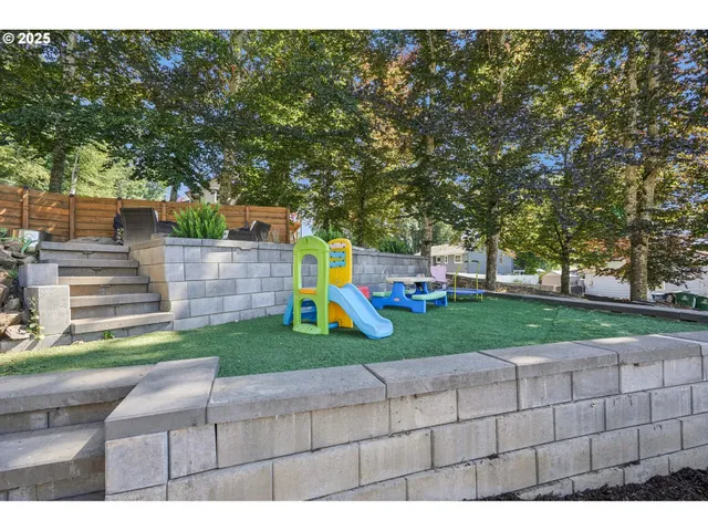 a view of yard with playground and green space