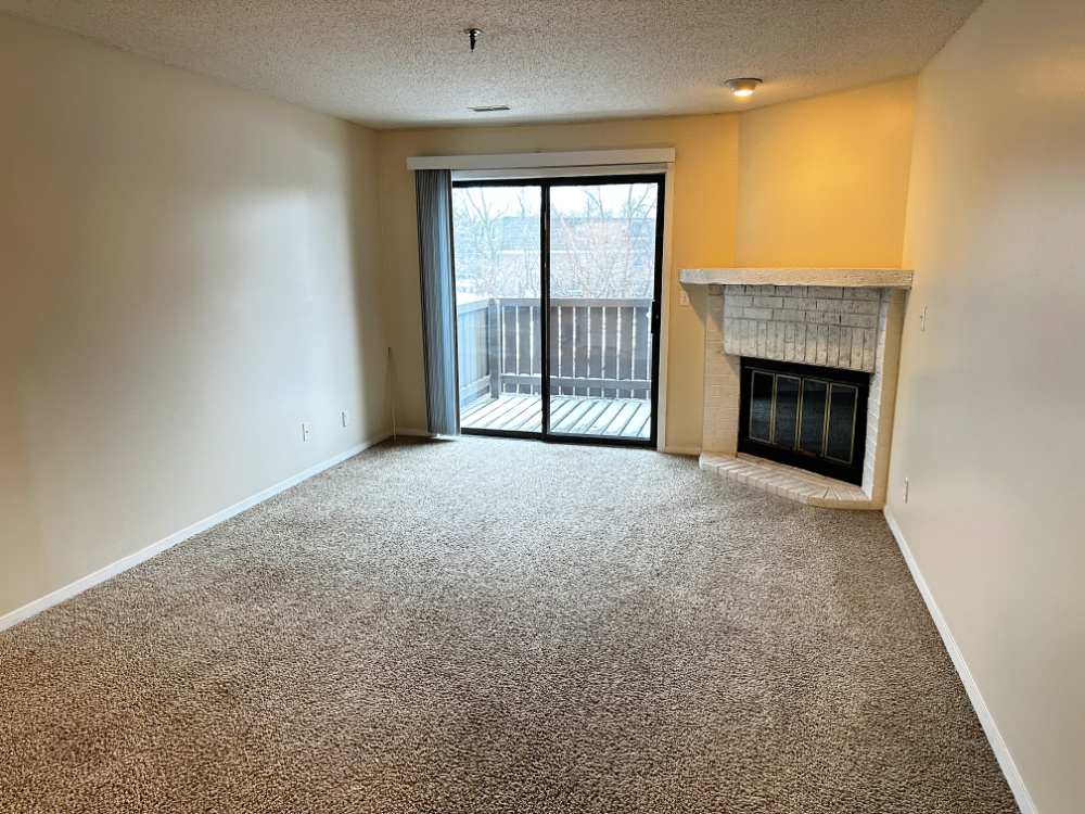 1350 Brook Street, Unit K St. Charles, IL 60174 - Photo 4 of 12 an empty room with a fireplace and windows