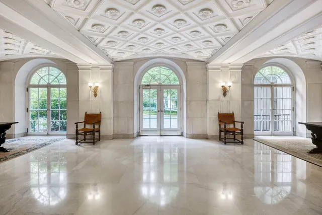 a living room with a couch and a table