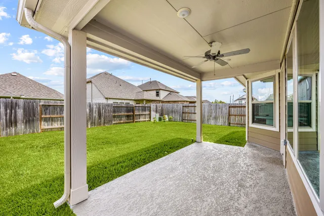 a view of a porch with a garden