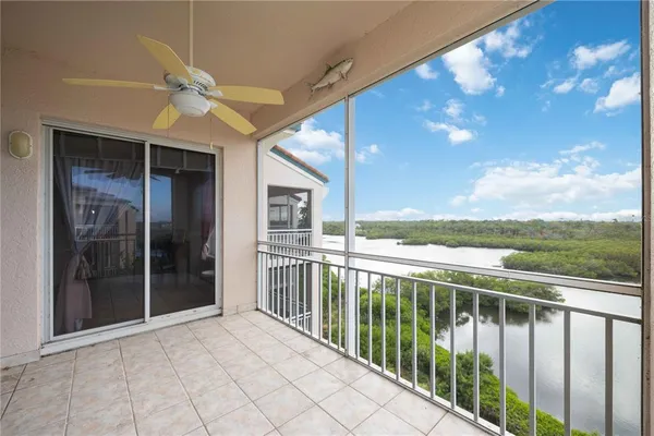 a view of a balcony