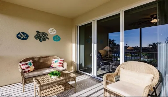 a living room with furniture