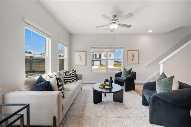 a living room with furniture