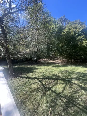 a backyard of a house with lots of green space