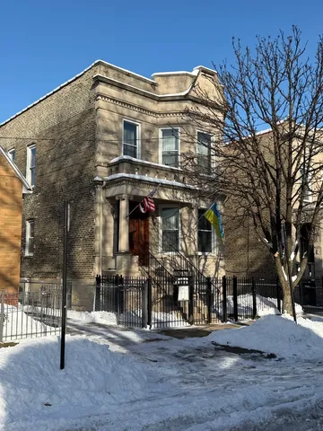 a front view of a building