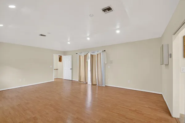 a view of a balcony with an outdoor space