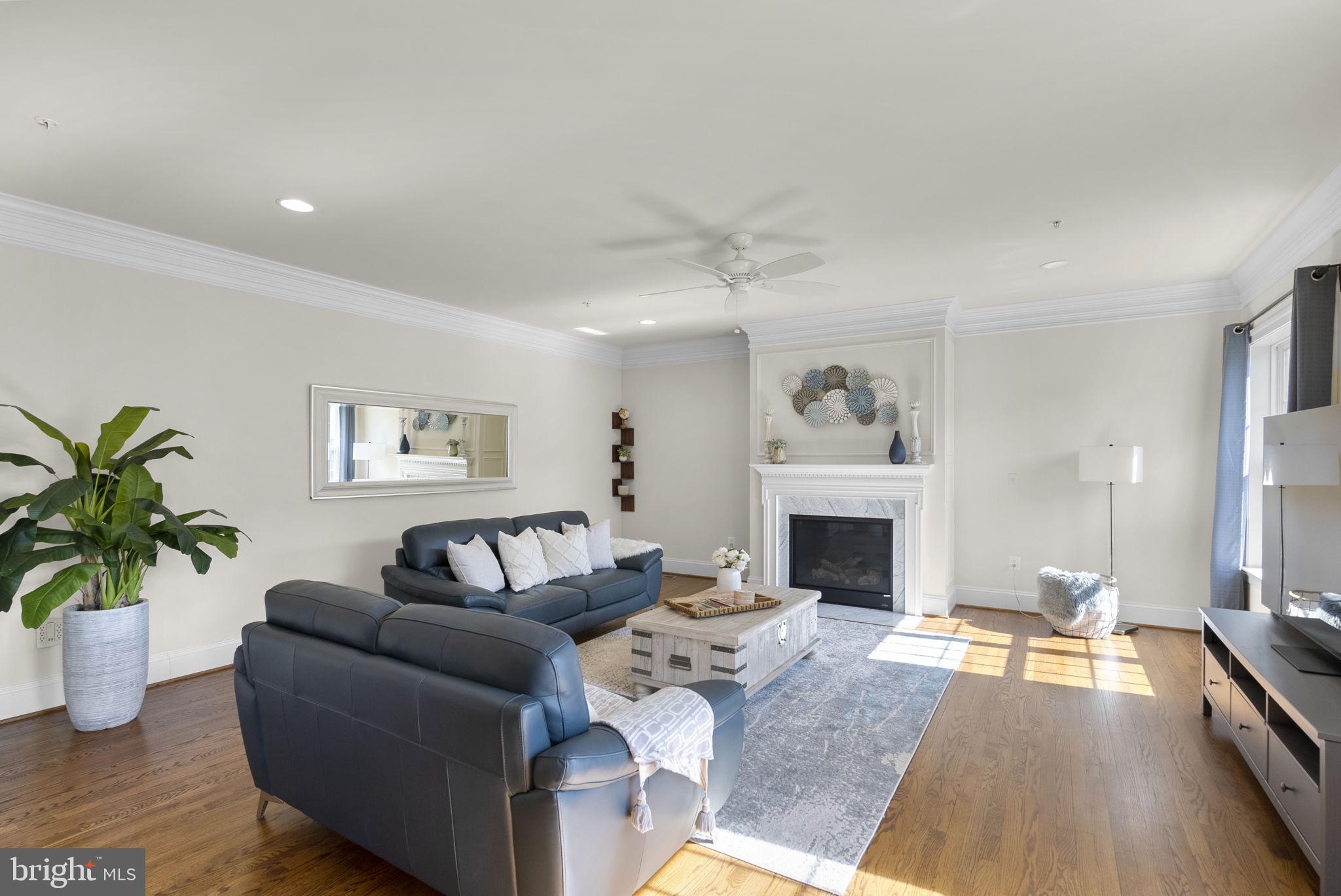 22403 Newcut Road Clarksburg, MD 20871 - Photo 28 of 78 a living room with furniture and a fireplace