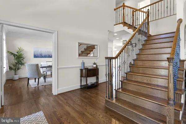 a view of entryway with wooden floor