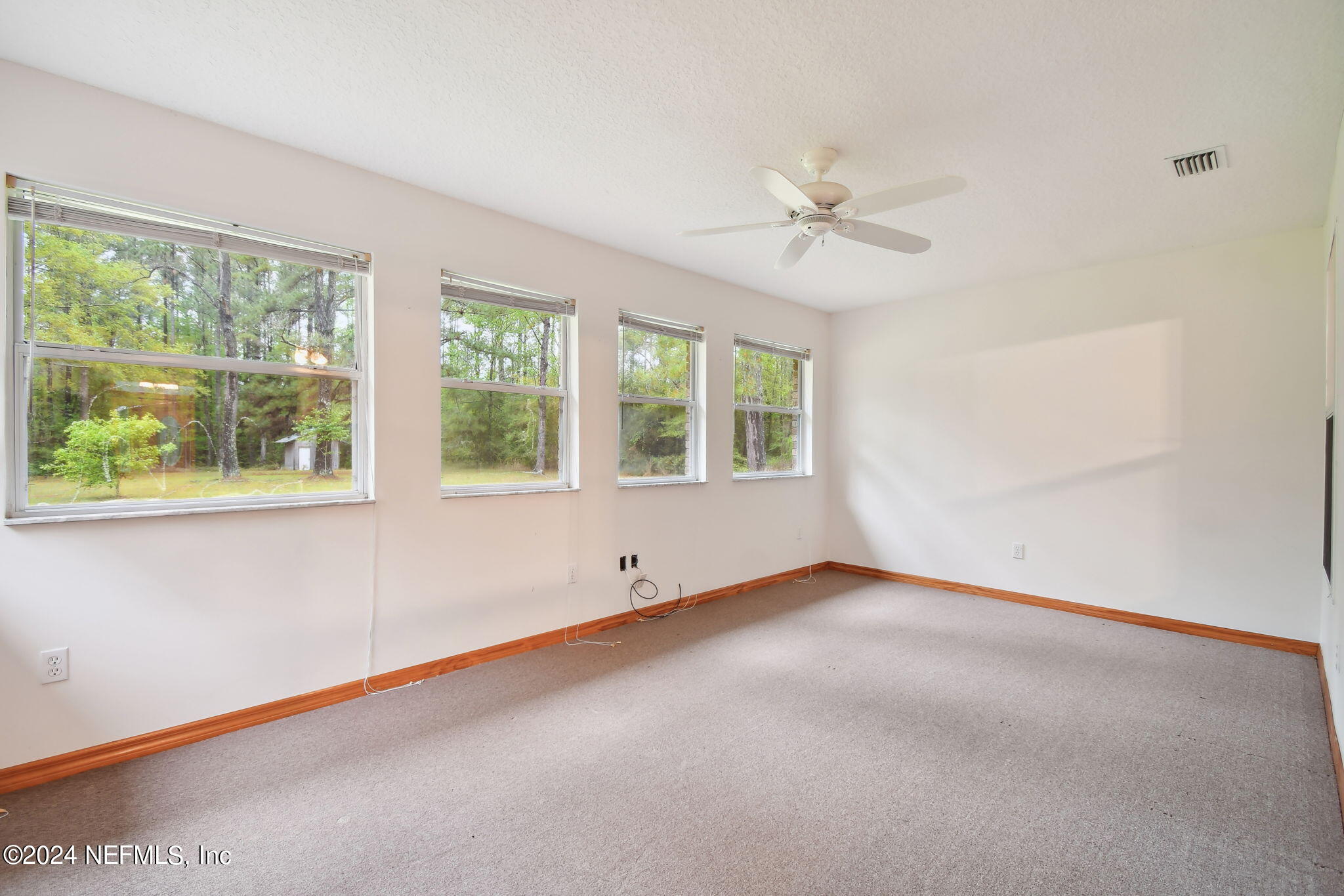 36068 J W Elliott Road Callahan, FL 32011 - Photo 14 of 54 an empty room with windows and ceiling fan