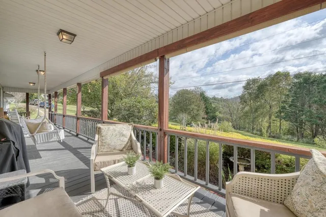 a view of a lake with mountains in the background