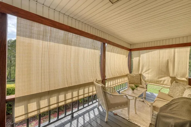 a view of a lake with a city