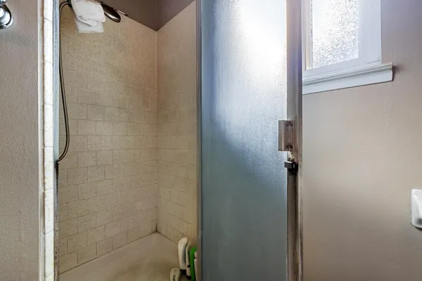 a bathroom with a shower