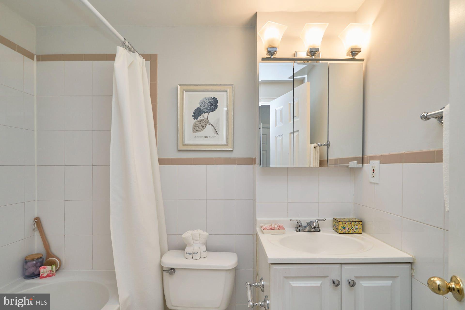 1313 K Street Southeast Washington, DC 20003 - Photo 27 of 48 a bathroom with a sink toilet and vanity