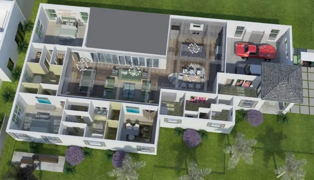 a view of a dry yard