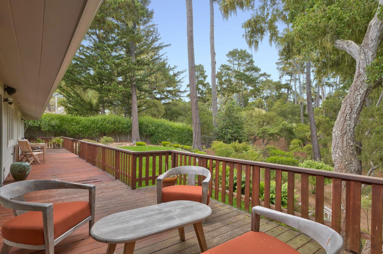 3115 Middle Ranch Road Pebble Beach, CA 93953 - Photo 13 of 15 a view of a chair and tables in the balcony