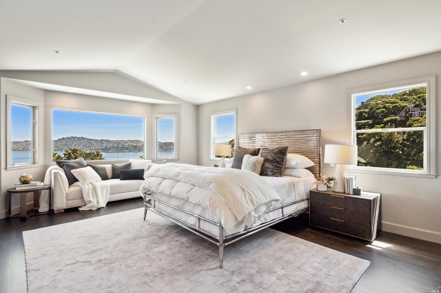 2 Spring Hill Circle Sausalito, CA 94965 - Photo 29 of 57 a bedroom with a bed and large window