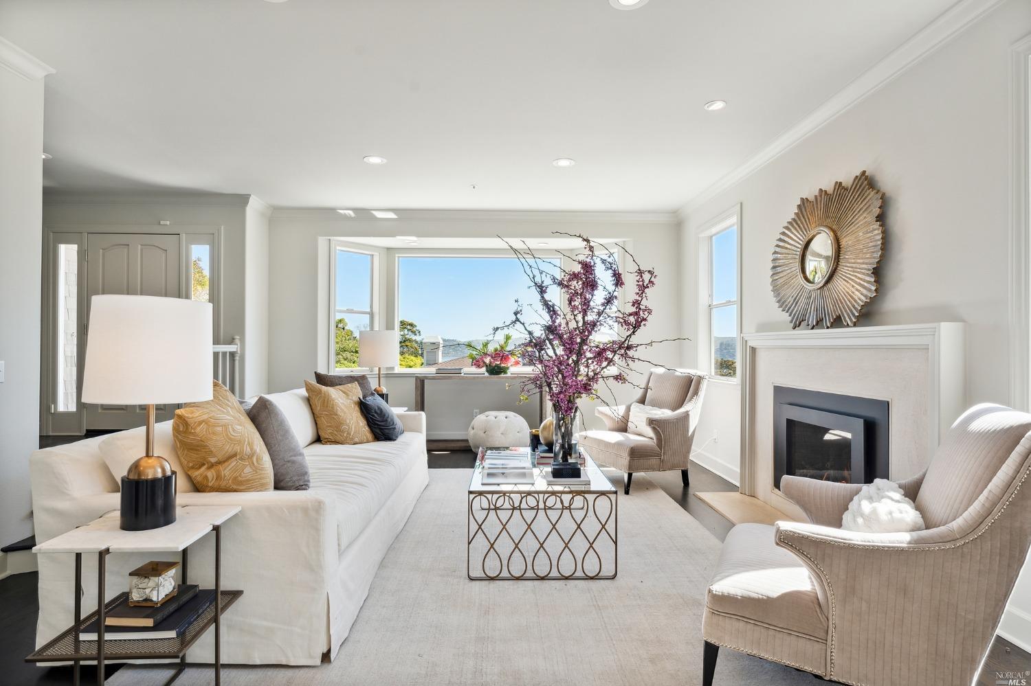 2 Spring Hill Circle Sausalito, CA 94965 - Photo 5 of 57 a living room with furniture and a fireplace