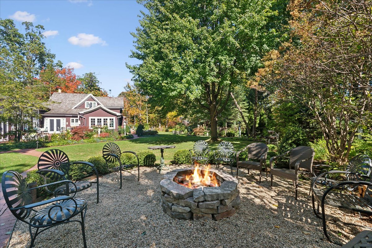 345 Sylvan Road Lake Bluff, IL 60044 - Photo 11 of 55 an aerial view of a house with garden space and street view