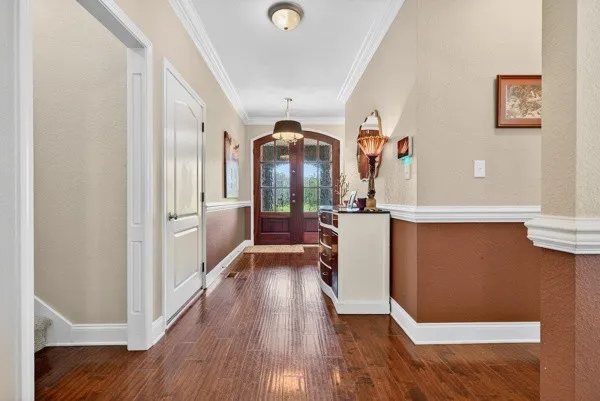 a view of a living room and bathroom