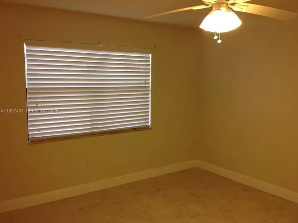 a view of a room with a window