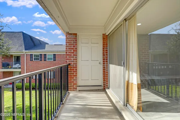 a view of a balcony