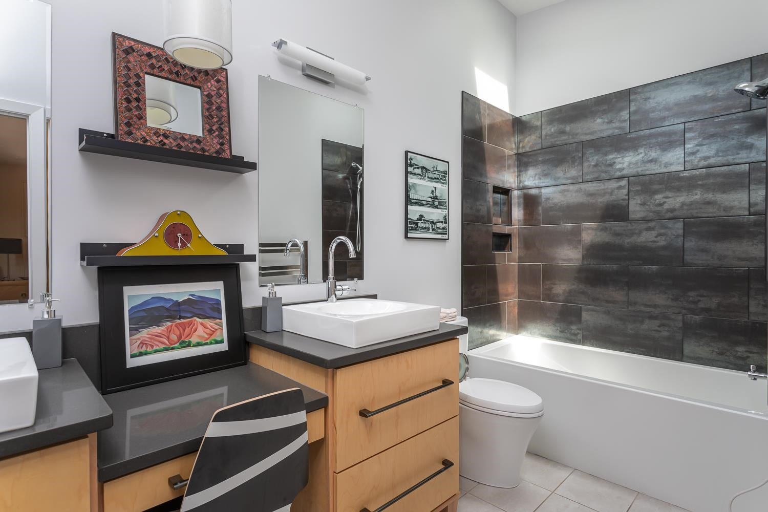 2604 McDowell Road Durham, NC 27705 - Photo 21 of 41 Skylight, double vanities, dressing table, extra deep tub, towel warmer Primary Owner Suite Bathroom