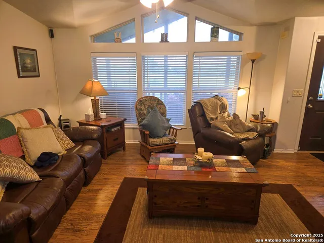 a living room with furniture