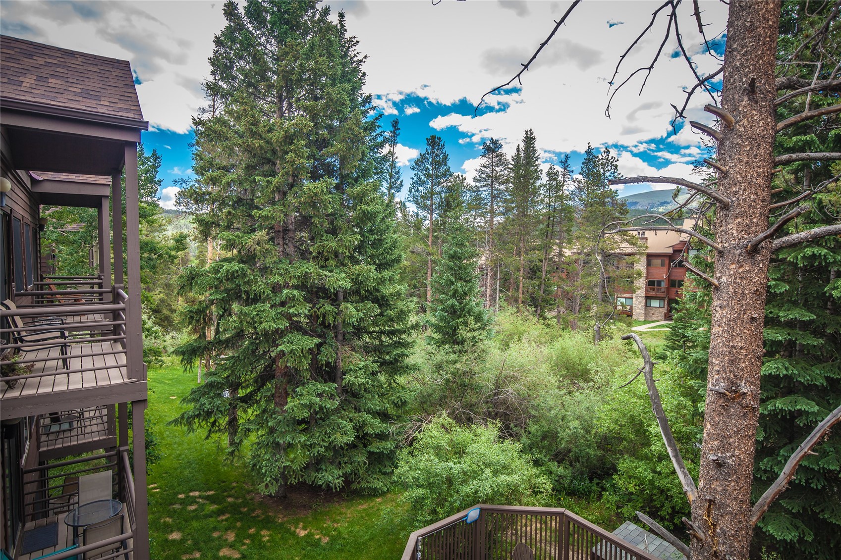 120 Sawmill Road, Unit 309 Breckenridge, CO 80424 - Photo 12 of 23 Sawmill Creek is just below the deck.
