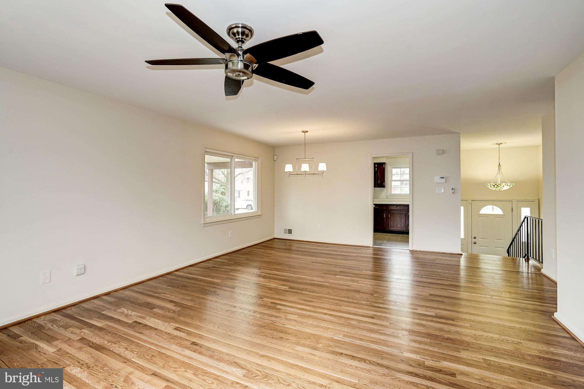 Living room is open to dining area