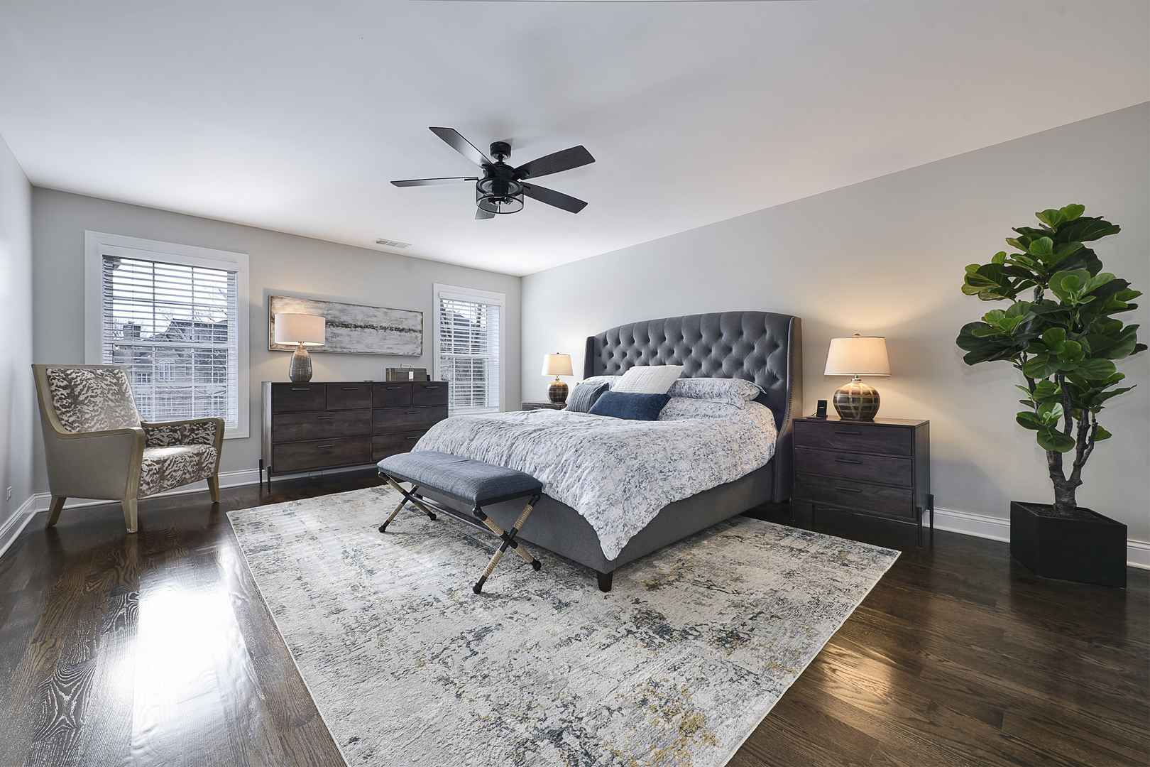 500 Stone Canyon Circle Inverness, IL 60010 - Photo 18 of 33 a bedroom with a bed windows and a potted plant