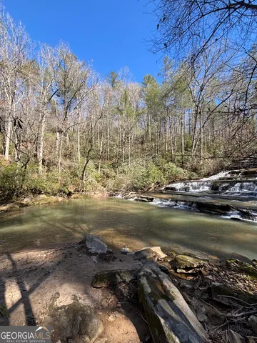 a view of a lake with houses