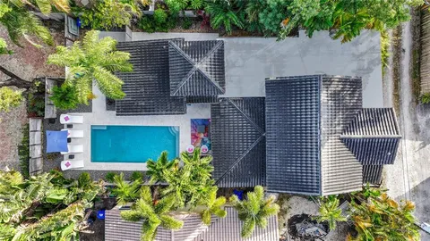 an aerial view of a house