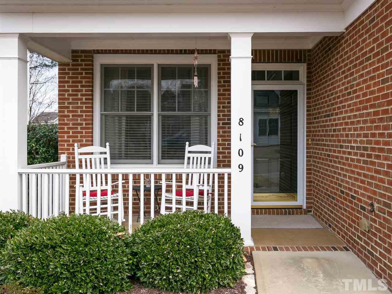 8109 Satillo Lane Raleigh, NC 27616 - Photo 2 of 25 Sit and enjoy the breeze on the shady front porch in this quiet corner of the neighborhood.