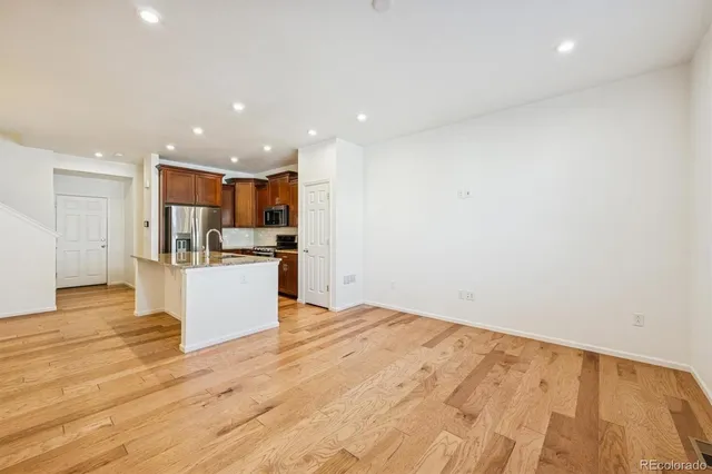 a view of kitchen and windows