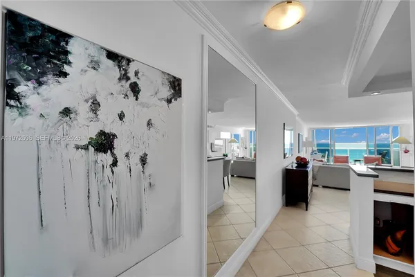 a view of a kitchen with furniture and a kitchen