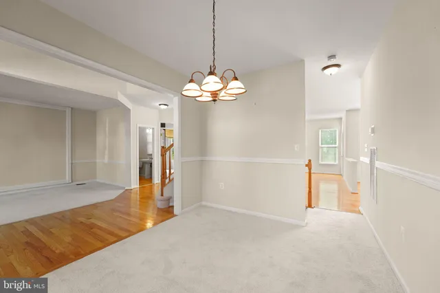 a view of a livingroom with a chandelier