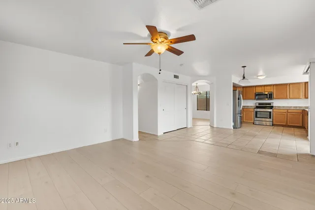 a view of a livingroom with a window