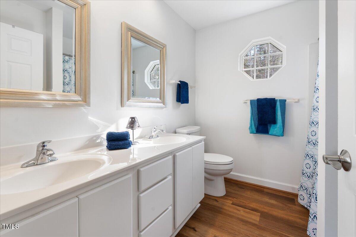1171 Buck Street Road Roxboro, NC 27574 - Photo 34 of 63 a bathroom with a toilet a sink and mirror