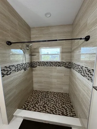 a view of a bathtub in a bathroom