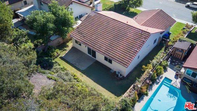 an aerial view of a house