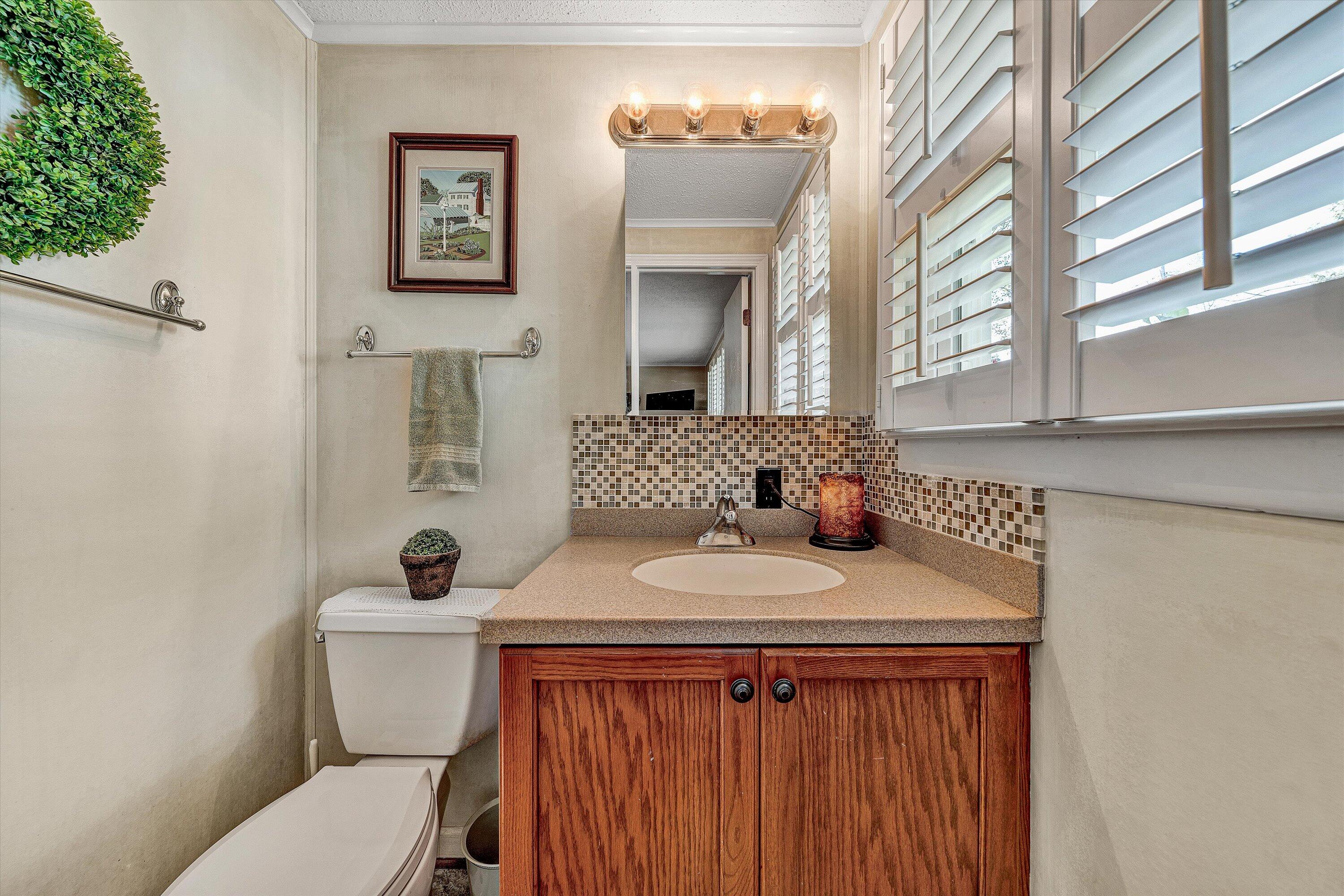 151 Twin Oaks Road Wirtz, VA 24184 - Photo 25 of 41 a bathroom with a sink a toilet and mirror