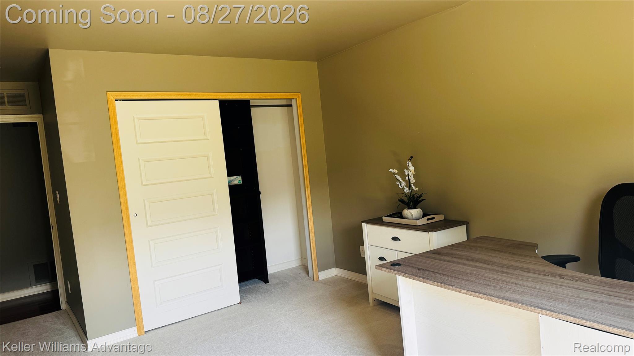 29726 Pine Ridge Circle Farmington, MI 48331 - Photo 28 of 42 Light-toned carpeting, neutral wall color, and a built-in sliding closet door with wood trim