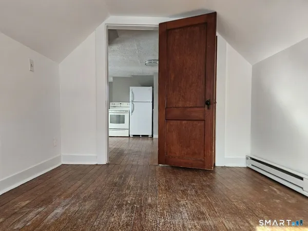 a view of a closet in a room