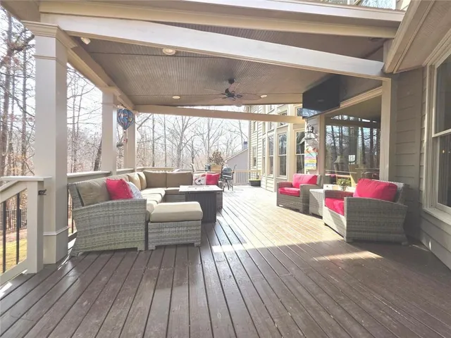 a view of outdoor space and deck area