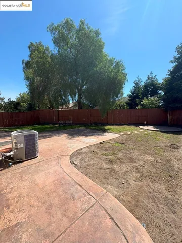 a view of a backyard with a tree