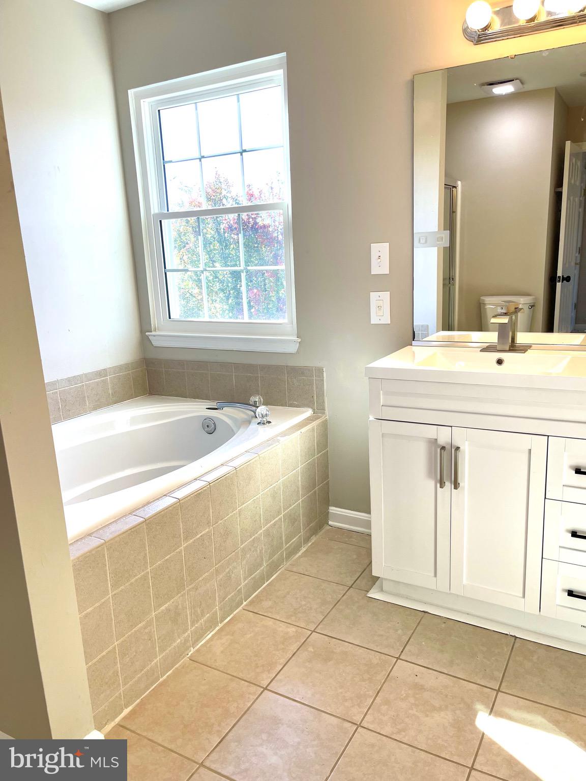 12003 Piscataway Road Clinton, MD 20735 - Photo 36 of 68 a spacious bathroom with a tub sink and a mirror